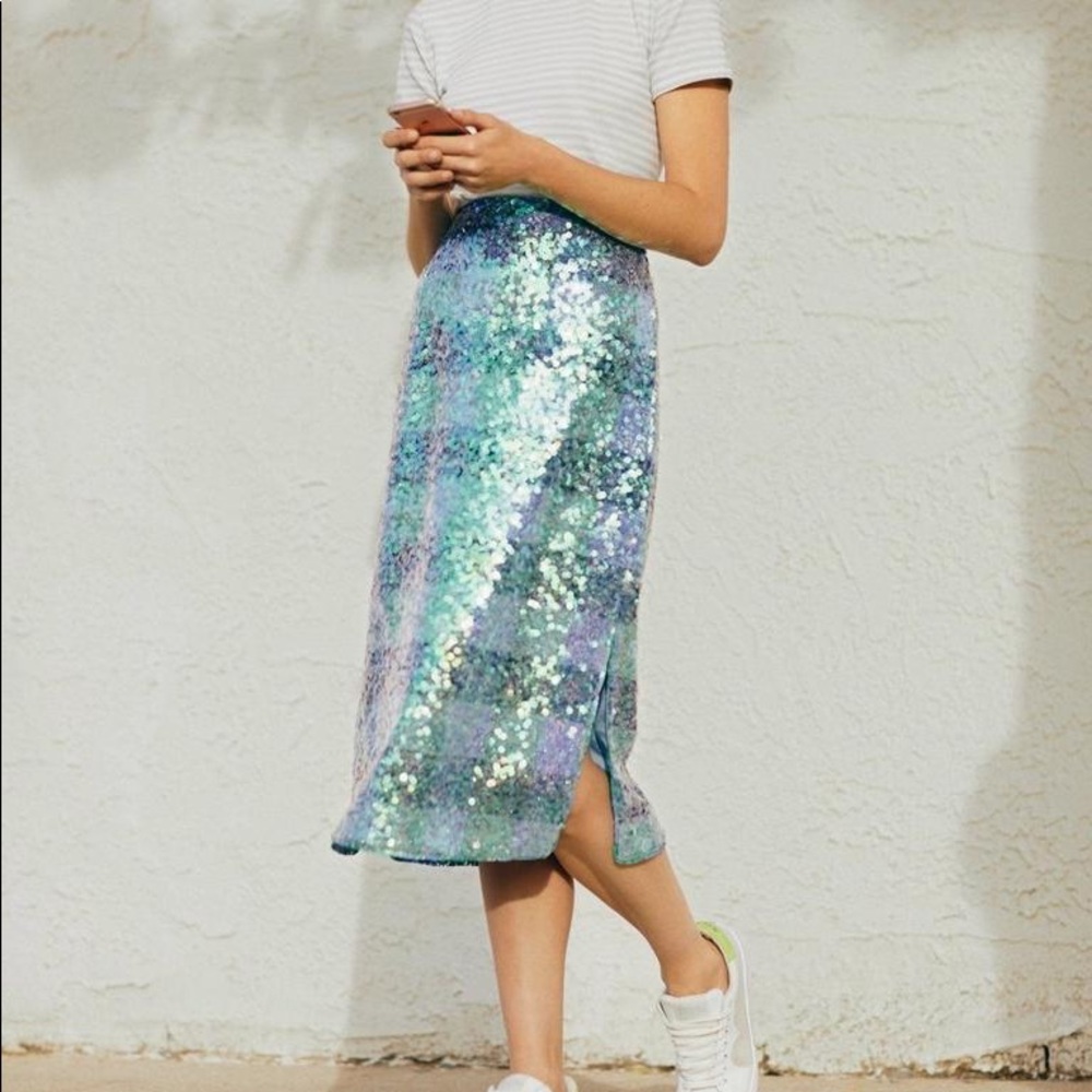 Anthropologie Brix Sequin Skirt 00P New!